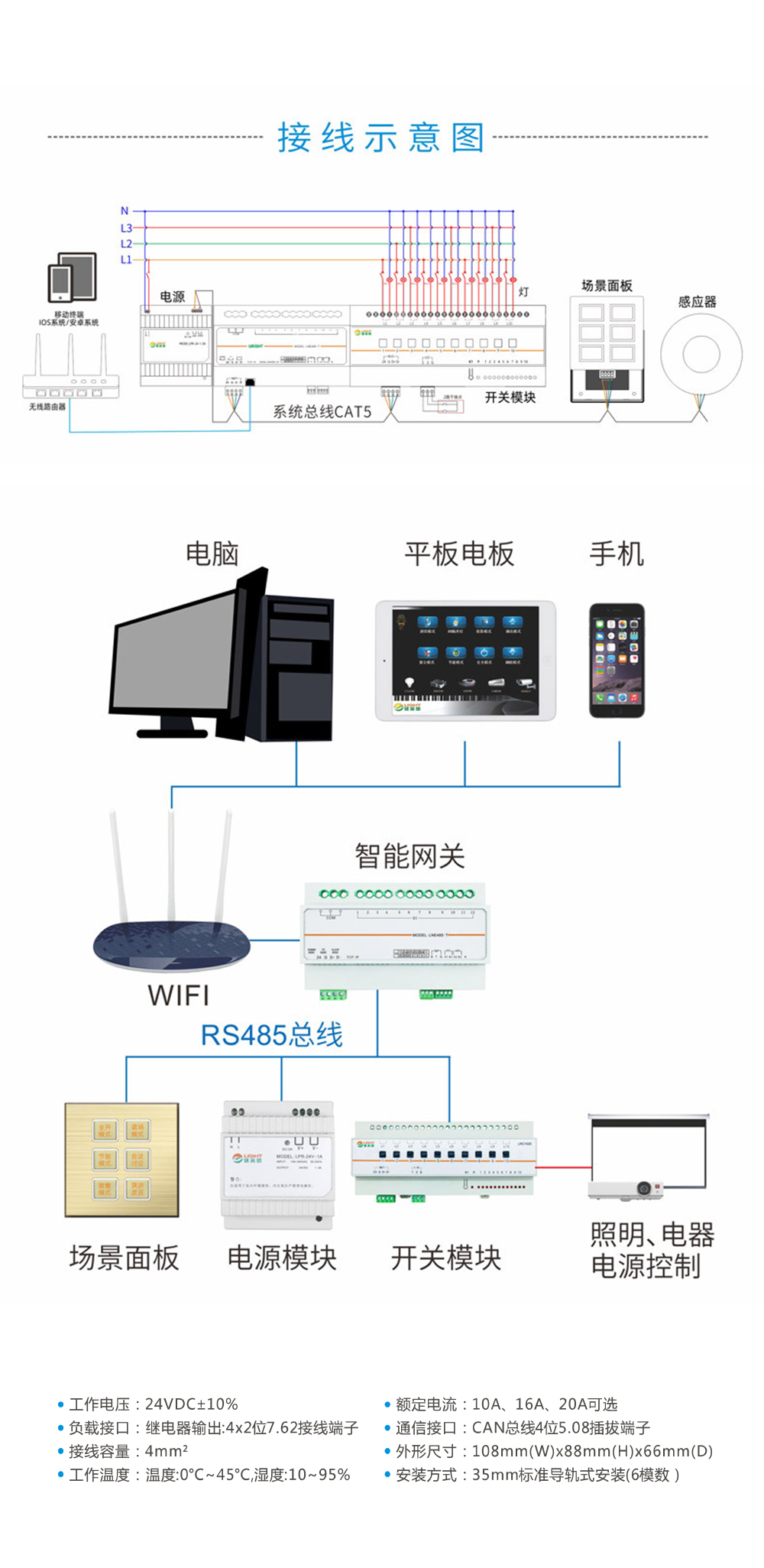4路20A繼電器接線示意圖