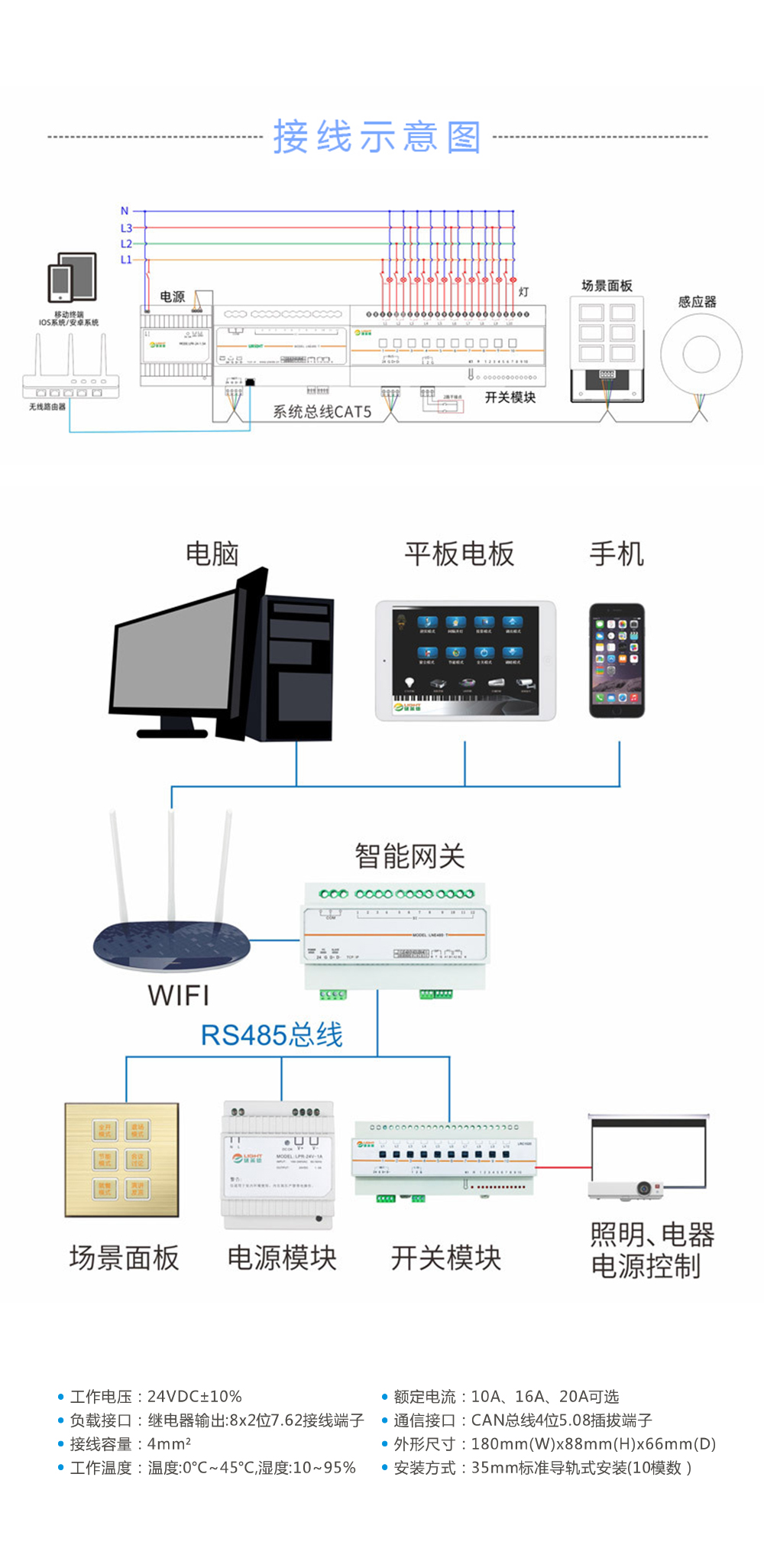 8路10A繼電器連接示意圖