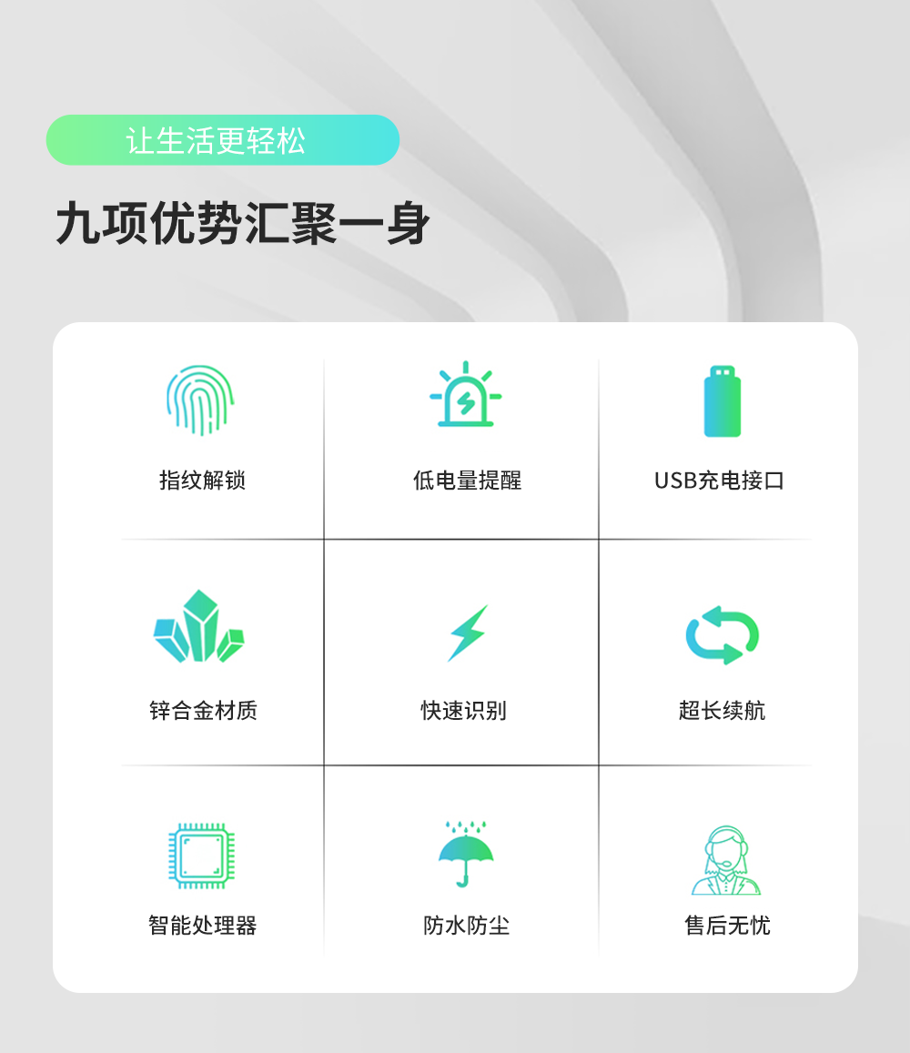 指紋掛鎖的特點